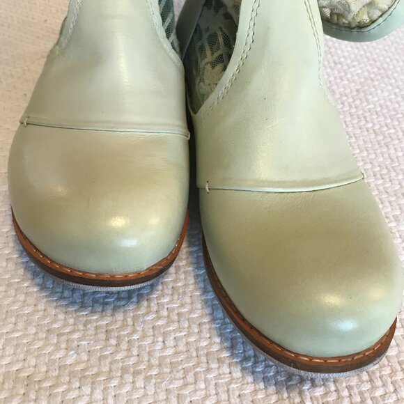 NWT Free People Bunker boots women's 9 green creme leather crochet boho hippie - Picture 7 of 8